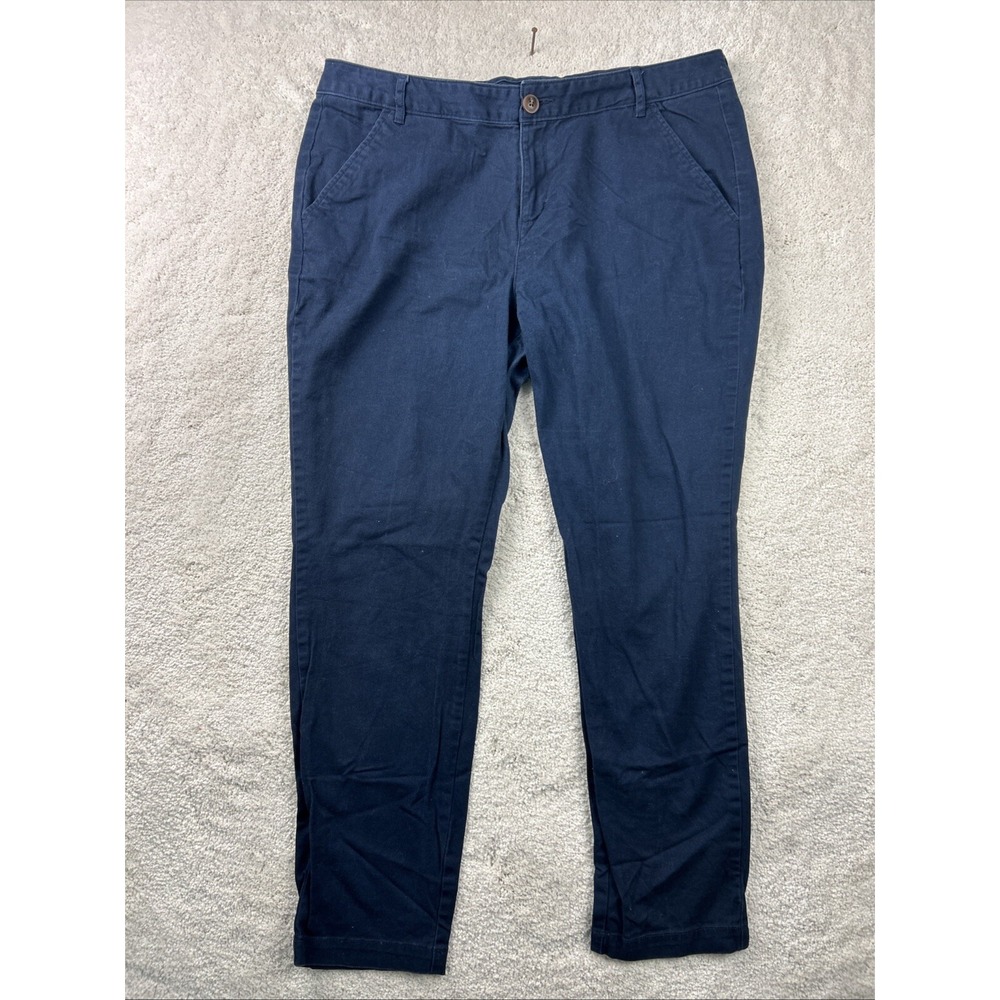Old Navy Womens Pants Blue Size 14 Skinny Chino Med Rise Cotton Blend Classic